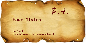 Paur Alvina névjegykártya